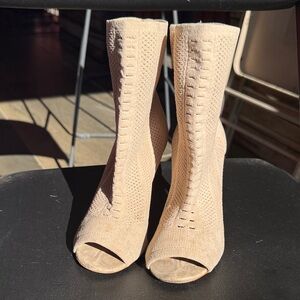 Aldo Beige Peep-Toe Heels